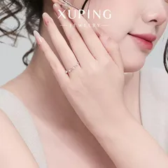 XUPING Heart Shape Ring For Women Featuring Platinum Plated 0.01µm Thickness And Imitation Pearl Inlay, 1 Piece 4