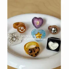 Heart Shape Resin Ring For Women In Purple, Featuring New Style Design 2