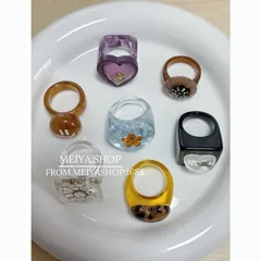 Heart Shape Resin Ring For Women In Purple, Featuring New Style Design 4