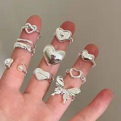 Heart Shape Ring For Women Featuring Elegant Butterfly Design Made Of Durable Alloy