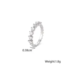 XUPING Heart Shape Ring For Women, 1 Piece, Platinum Plated With 0.01µm Thickness Featuring Zirconia Inlay 2