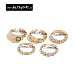 Heart Shape Ring For Women Made Of Zinc Alloy With KC Golden Plated Finish Featuring Asymmetrical Design And Rhinestones Inlay 4