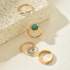 Heart Shape Ring For Women In Zinc Alloy With KC Golden Plated Finish Featuring Asymmetrical Design And Rhinestone Inlay 3