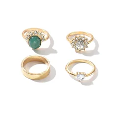 Heart Shape Ring For Women In Zinc Alloy With KC Golden Plated Finish Featuring Asymmetrical Design And Rhinestone Inlay 4