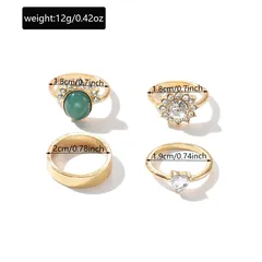 Heart Shape Ring For Women In Zinc Alloy With KC Golden Plated Finish Featuring Asymmetrical Design And Rhinestone Inlay 5