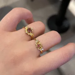 Sweet Heart Shape Ring For Women In Natural Pink Copper With Zircon Inlay And Electroplated Finish 2