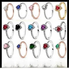Heart Shape Rings For Women In Copper Alloy With Silver Plated Electroplated Finish And Rhinestone Inlay