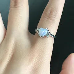 Heart Shape Simple Style Women’s Ring For October Birthstone Opal Featuring Electroplated Alloy 4