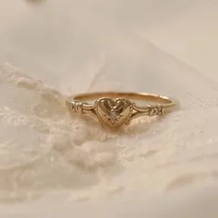 Sweet Heart Shape Ring For Unisex Featuring Gold Alloy Material With Electroplated Golden Plated Finish 2