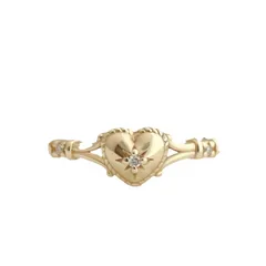 Sweet Heart Shape Ring For Unisex Featuring Gold Alloy Material With Electroplated Golden Plated Finish 5