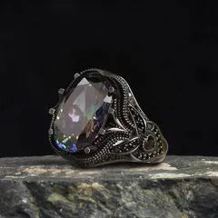 1 Piece Geometric Totem Rings Alloy Zircon Unisex Hip-Hop Retro Punk Rings 4