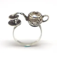 Hip-Hop Style Silver Alloy Teapot For Unisex Featuring Open Rings Design