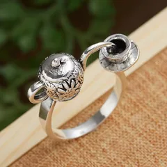 Hip-Hop Style Silver Alloy Teapot For Unisex Featuring Open Rings Design 2