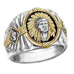Hip-Hop Totem Ring For Unisex Featuring Epoxy Craftsmanship In Multicolor Alloy