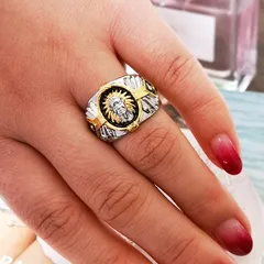 Hip-Hop Totem Ring For Unisex Featuring Epoxy Craftsmanship In Multicolor Alloy 3