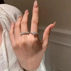 Horse Eye Adjustable Ring For Women In Copper With Zircon Inlay, Featuring Electroplated Finish 3
