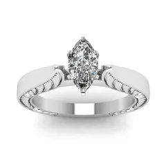 Horse Eye Ring For Women In Silver Plated Metal With Epoxy Craft And Zircon Inlay