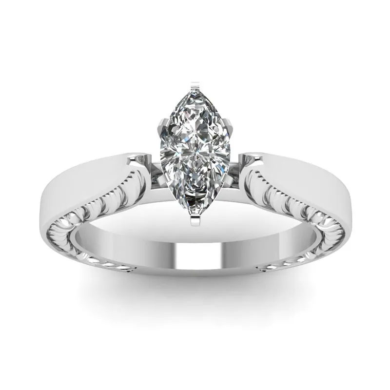 Horse Eye Ring For Women In Silver Plated Metal With Epoxy Craft And Zircon Inlay 5
