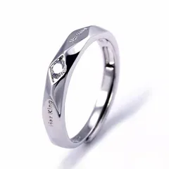 Hot Sale Korean Couple Ring Open Mouth Platinum Plated Men And Women Ring Lettering Her King His Queen 4