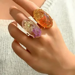 Hot-Selling Niche Retro Eternal Flower Ring Time Resin Small Fresh Dried Flower Creative DIY 2