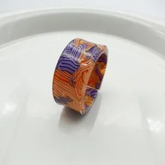 IG Style Cute Color Block Smudges Lattice Resin Women's Open Rings 5