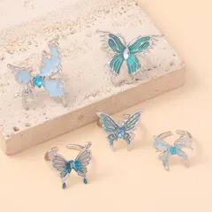 Multicolor Animal Adjustable Rings For Women 5 Pieces Set Silver Plated With 0.03µm-0.05µm Thickness Featuring Artificial Rhinestones 2
