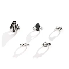 Halloween Silver Cross Open Ring For Women In IG Style, Alloy Metal Design 4