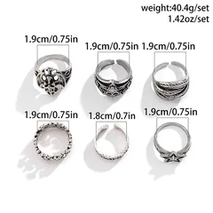 Halloween Silver Cross Open Ring For Women In IG Style, Alloy Metal Design 5