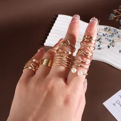 IG Style Simple Style Geometric Alloy Plating Women's Open Rings Rings