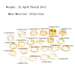 IG Style Simple Style Geometric Alloy Plating Women's Open Rings Rings 2
