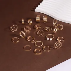 IG Style Simple Style Geometric Alloy Plating Women's Open Rings Rings 3