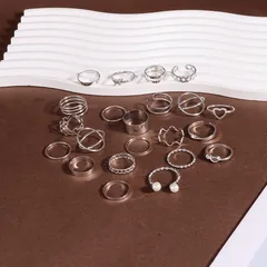 IG Style Simple Style Geometric Alloy Plating Women's Open Rings Rings 4