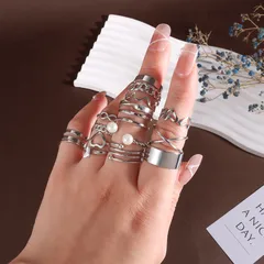 IG Style Simple Style Geometric Alloy Plating Women's Open Rings Rings 5