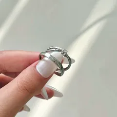 Infinity Open Ring For Unisex Featuring Electroplated Copper With Zircon Inlay In Simple Style 4