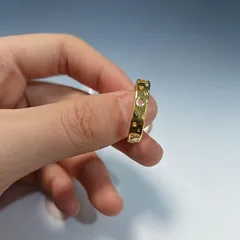 Irregular Alloy Ring For Unisex With Golden Plated Water Plating And 0.03µm-0.05µm Thickness 4