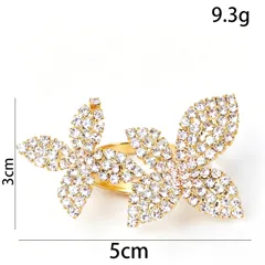 Irregular Beading Open Rings For Women In Alloy With Silver Plated Electroplated Finish And Rhinestone Inlay 4
