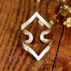 Irregular Open Ring For Unisex Featuring White K Plated Alloy With Water Plating And 0.03µm-0.05µm Coating Thickness