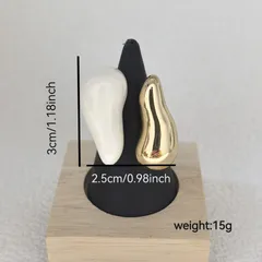 Irregular White Copper Ring For Women With Enamel Craft And Zircon Inlay 2