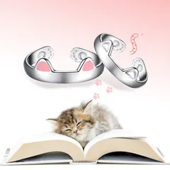 Japanese And Korean Explosions Simple Cute Kitten Ring Women's Open Cat Paw Cat Ears Puppy Ring Women's Jewelry 2