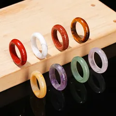 JD Jewelry Agate Dongling Jade Ring Unisex Simple Versatile Personality Matching Ring Geometric Pattern Polishing Craftsmanship 2