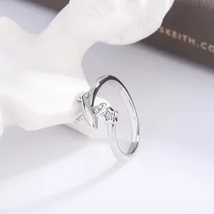 New Style Airplane Open Ring For Women In Gold With Electroplated Zinc Alloy And Zircon Inlay 3