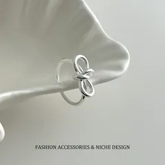 New Style Bow Tie Open Rings For Women In Copper Featuring Electroplated And Braid Craftsmanship 3