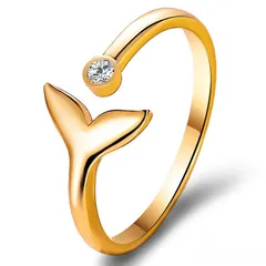 For Women White Simple Style Alloy Ring With Artificial Gemstones Featuring Electroplated Design