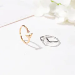 For Women White Simple Style Alloy Ring With Artificial Gemstones Featuring Electroplated Design 4