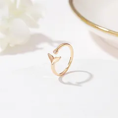 For Women White Simple Style Alloy Ring With Artificial Gemstones Featuring Electroplated Design 5