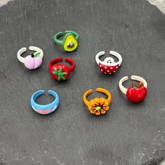 New Style Strawberry Ring For Women In Alloy Featuring Enamel Craftsmanship