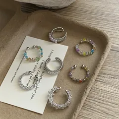 New Style Alloy Rings For Women With Beading Craft And Transparent Glass Beads In Elegant Colour 3