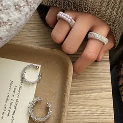 New Style Alloy Rings For Women With Beading Craft And Transparent Glass Beads In Elegant Colour 4