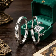 New Style Deer Open Rings For Couples Featuring Electroplated Copper, Perfect Valentine's Day Friendship Rings