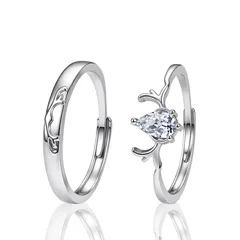 New Style Deer Open Rings For Couples Featuring Electroplated Copper, Perfect Valentine's Day Friendship Rings 5